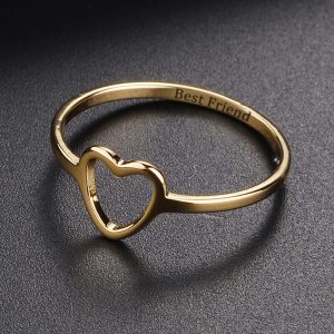 small heart best friend ring for friendship gift