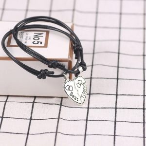 Simple Heart Handmade Best Friend Rope Bracelet for Friendship Gift