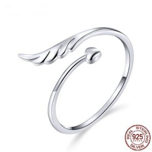 Angel Wing Heart Ring for Best Friend Gift – Free Size