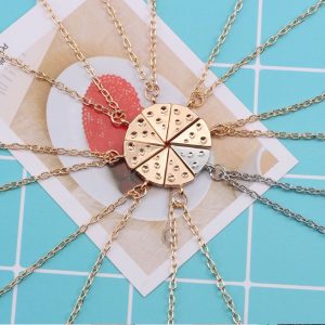 Unisex Best Friend Pizza Pieces Necklace Set for Friendship Gift
