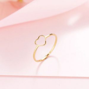 Hollow Heart Ring for Best Friend and Family Gift – Size US 6 7 8 9 10