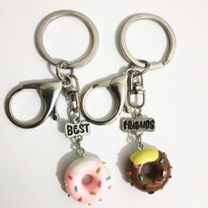 Best Friend Mini Donut Keychain for 2