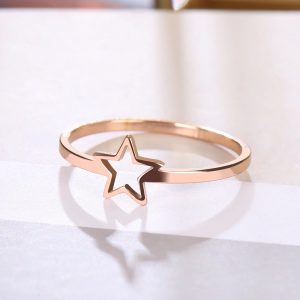 Hollow Star Ring Gold Silver for Best Friend Gift – Size US 6 7 8 9 10